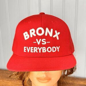 KBETHOS Vintage Bronx Vs Everybody Adjustable Snapback Team Hut Red Hat Cap